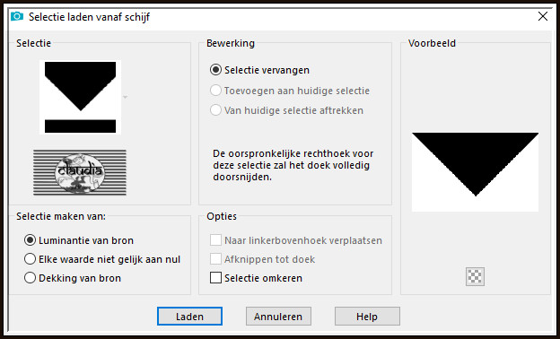 Selecties - Selectie laden/opslaan - Selectie laden vanaf schijf : Sel1_Regard_Animabelle