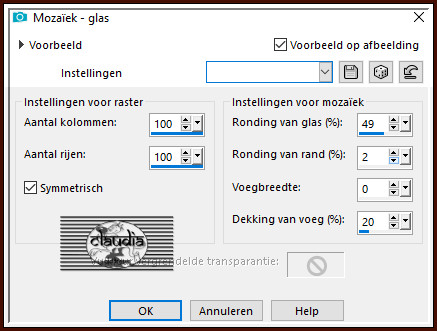 Effecten - Textuureffecten - Mozaïek - glas