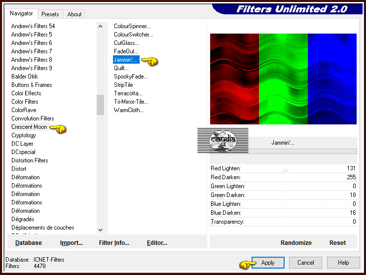 Effecten - Insteekfilters - <I.C.NET Software> - Filters Unlimited 2.0 - Cresent Moon - Jammin