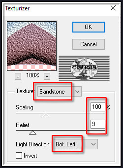 Effecten - Insteekfilters - Texture - Texturizer