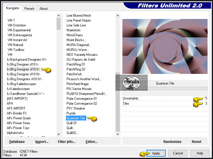 Effecten - Insteekfilters - <I.C.NET Software> - Filters Unlimited 2.0 - &<Bkg Designer sf10 II> - Quantum Tile
