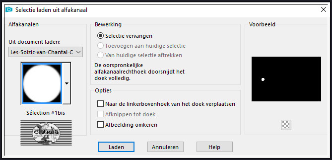 Selecties - Selectie laden/opslaan - Selectie laden uit alfakanaal : Sélection #1bis