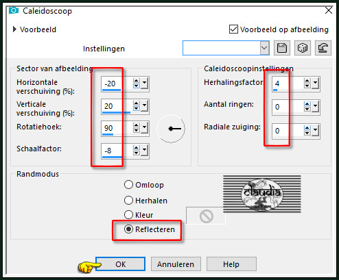 Effecten - Reflectie-effecten - Caleidoscoop