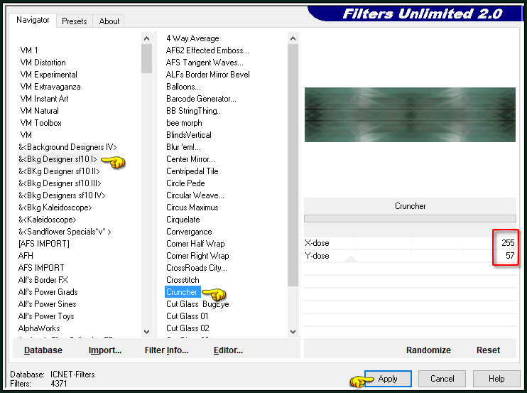 Effecten - Insteekfilters - <I.C.NET Software> - Filters Unlimited 2.0 -&<Bkg Designer sf10 I> - Cruncher