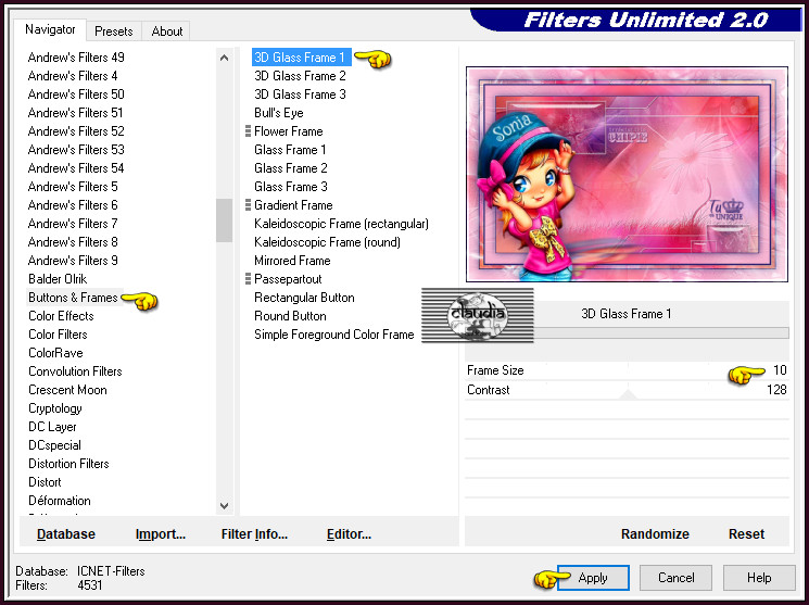 Effecten - Insteekfilters - <I.C.NET Software> - Filters Unlimited 2.0 - Buttons & Frames - 3D Glass Frame 1 :