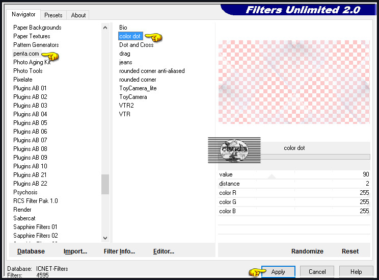 Effecten - Insteekfilters - <I.C.NET Software> - Filters Unlimited 2.0 -  penta.com - color dot