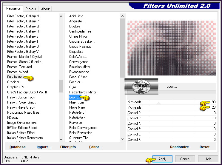 Effecten - Insteekfilters - <I.C.NET Software> - Filters Unlimited 2.0 - FunHouse - Loom