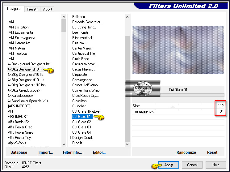 Effecten - Insteekfilters - <I.C.NET Software> - Filters Unlimited 2.0 -&<Bkg Designer sf10 I> - Cut Glass 01 