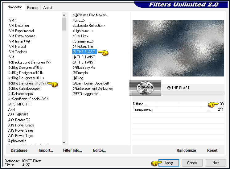 Effecten - Insteekfilters - <I.C.NET Software> - Filters Unlimited 2.0 - &<Bkg designers sf10 IV> - @THE BLAST