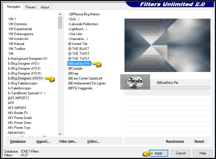 Effecten - Insteekfilters - <I.C.NET Software> - Filters Unlimited 2.0 - &<Bkg Designers sf10 IV> - @BlueBerrie Pie