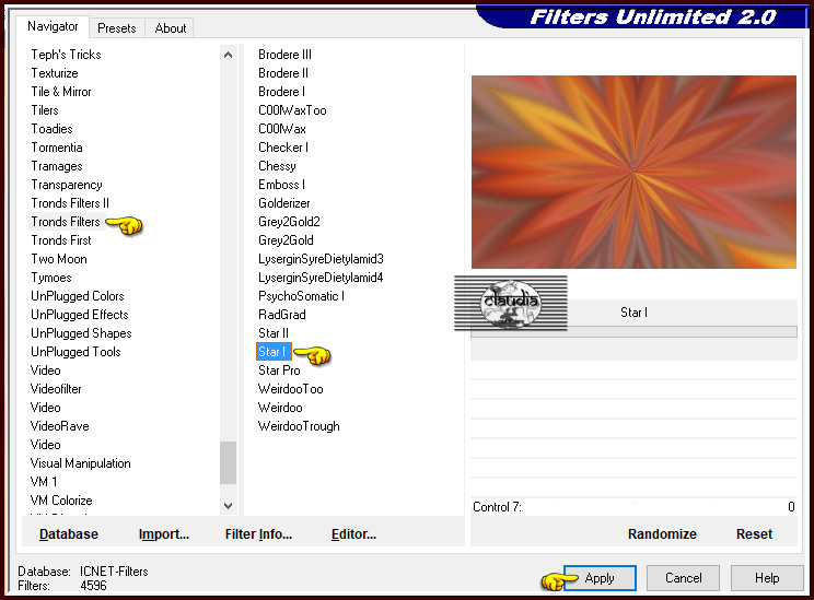 Effecten - Insteekfilters - <I.C.NET Software> - Filters Unlimited 2.0 - Tronds Filters - Star I