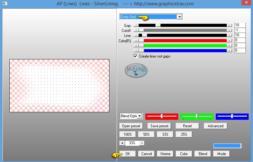Instellingen filter AP [Lines] - Lines - SilverLining
