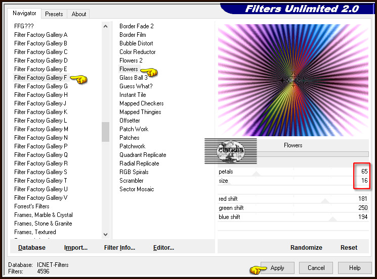 Effecten - Insteekfilters - <I.C.NET Software> - Filters Unlimited 2.0 - Filter Factory Gallery F - Flowers