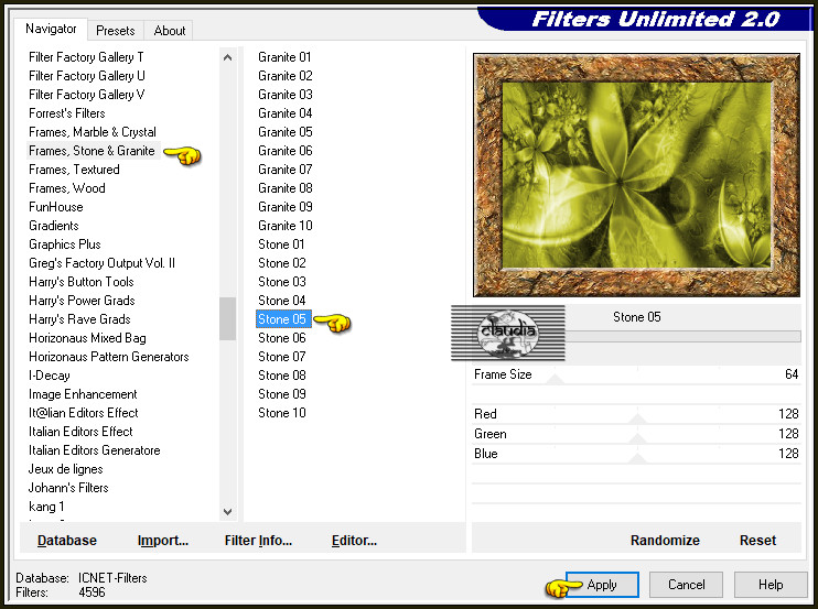 Effecten - Insteekfilters - <I.C.NET Software> - Filters Unlimited 2.0 - Frames, Stone & Granite - Stone 05