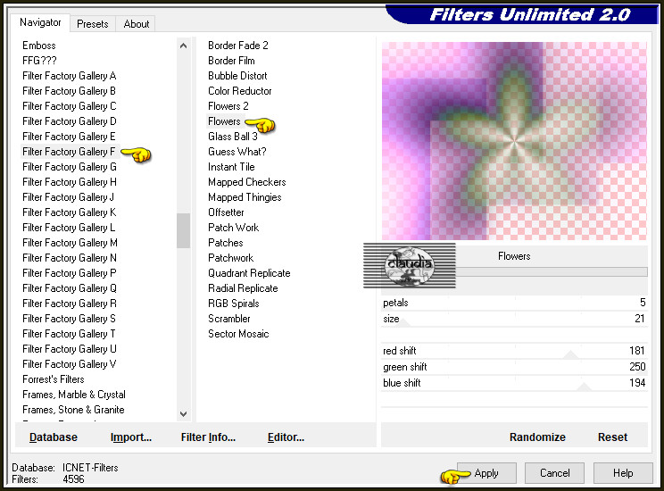 Effecten - Insteekfilters - <I.C.NET Software> - Filters Unlimited 2.0 - Filter Factory Gallery F - Flowers