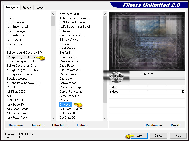 Effecten - Insteekfilters - <I.C.NET Software> - Filters Unlimited 2.0 - &<Bkg Designer sf10 I> - Cruncher