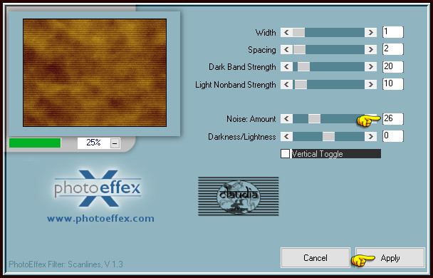 Effecten - Insteekfilters - PhotoEffex - Scanlines