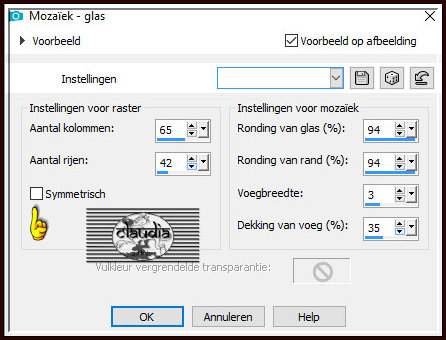 Effecten - Textuureffecten - Mozaïek - glas