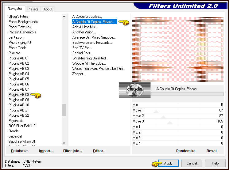 Effecten - Insteekfilters - <I.C.NET Software> - Filters Unlimited 2.0 - Plugins AB 08 - A Couple Of Copies, Please