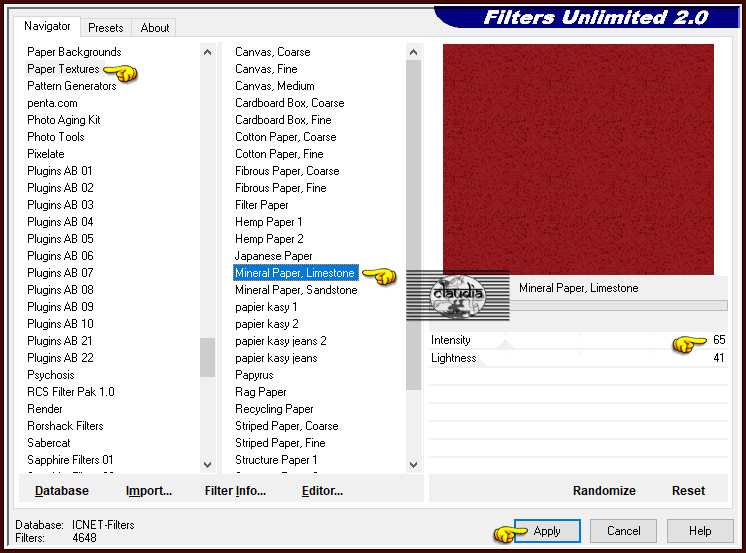 Effecten - Insteekfilters - <I.C.NET Software> - Filters Unlimited 2.0 - Paper Textures - Mineral Paper, Limestone