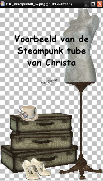 Voorbeeld van de Steampunk tube van Christa