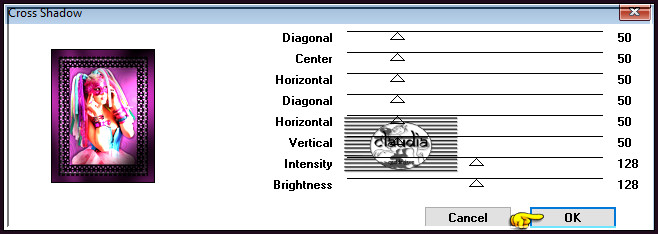 Effecten - Insteekfilters - Graphics Plus - Cross Shadow