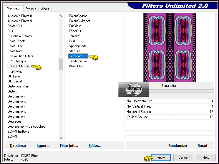 Effecten - Insteekfilters - <I.C.NET Software> - Filters Unlimited 2.0 - Crescent Moon - Terracotta