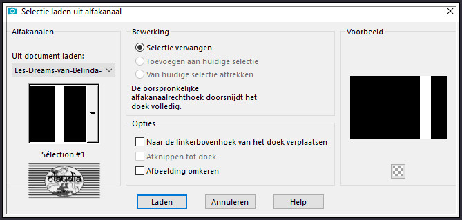 Selecties - Selectie laden/opslaan - Selectie laden uit alfkanaal : Sélection #1