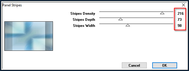 Effecten - Insteekfilters - Graphics Plus - Panel Stripes