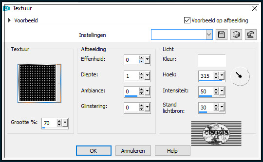 Effecten - Textuureffecten - Textuur : Textuur = Raster of Corel_15_006