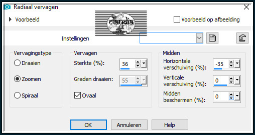 Aanpassen - Vervagen - Radiaal vervagen :