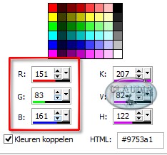 RGB waarden van de Voorgrondkleur