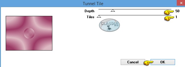 Instellingen filter Filter Factory Gallery D - Tunnel Tile