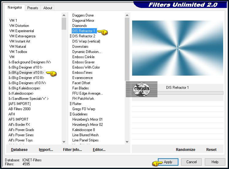 Effecten - Insteekfilters - <I.C.NET Software> - Filters Unlimited 2.0 - &<BKg Designer sf10 II> - DIS Refractor 1