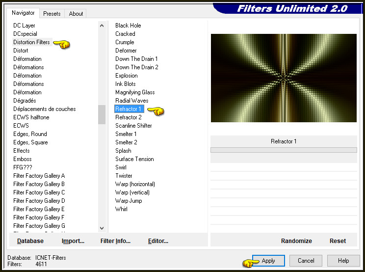 Effecten - Insteekfilters - <I.C.NET Software> - Filters Unlimited 2.0 - Distortion Filters - Refractor 1 