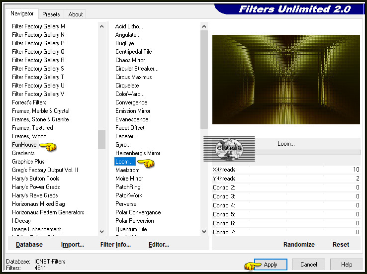Effecten - Insteekfilters - <I.C.NET Software> - Filters Unlimited 2.0 - FunHouse - Loom... :