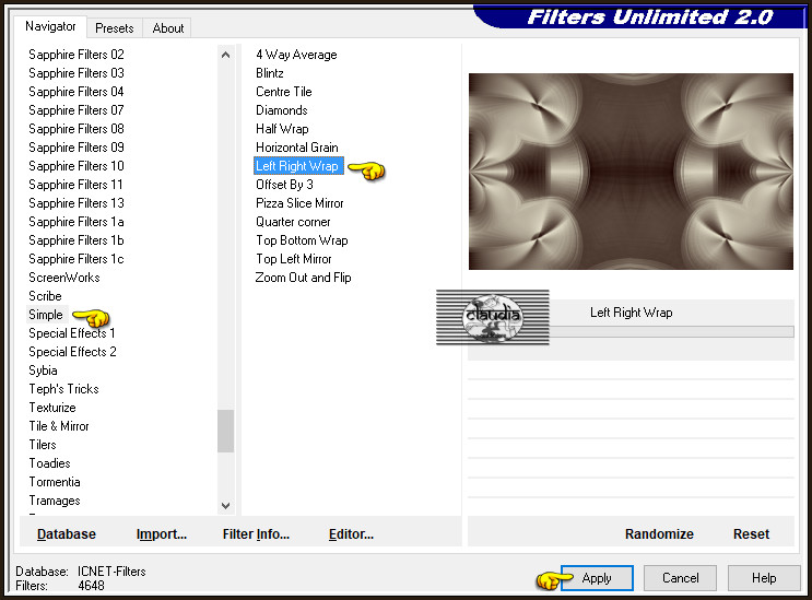 Effecten - Insteekfilters - <I.C.NET Software> - Filters Unlimited 2.0 - Simple - Left Right Wrap :