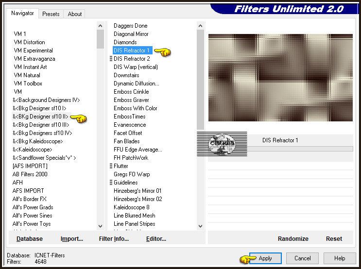 Effecten - Insteekfilters - <I.C.NET Software> - Filters Unlimited 2.0 - &<BKg Designer sf10 II> - DIS Refractor 1 :