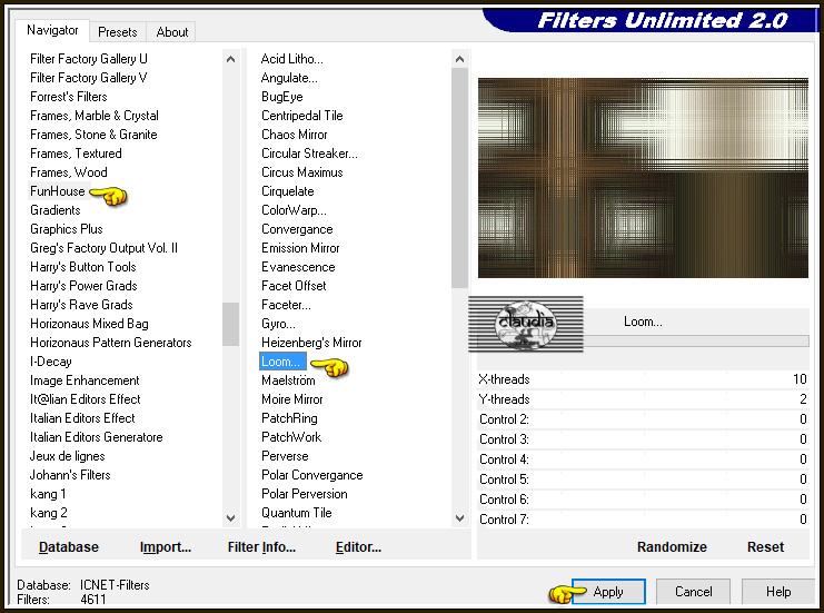 Effecten - Insteekfilters - <I.C.NET Software> - Filters Unlimited 2.0 - FunHouse - Loom...