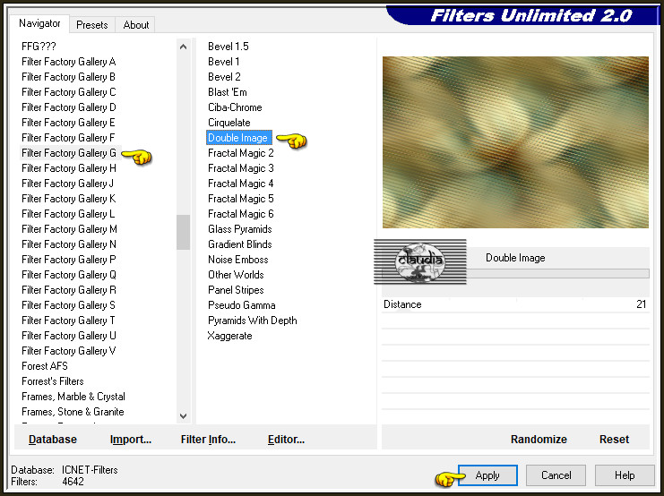 Effecten - Insteekfilters - <I.C.NET Software> - Filters Unlimited 2.0 - Filter Factory Gallery G - Double Image :