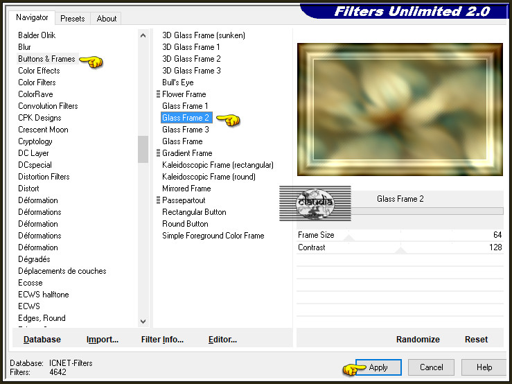 Effecten - Insteekfilters - <I.C.NET Software> - Filters Unlimited 2.0 - Buttons & Frames - Glass Frame 2 :