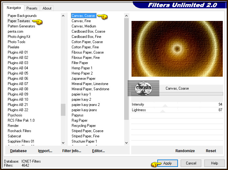Effecten - Insteekfilters - <I.C.NET Software> - Filters Unlimited 2.0 - Paper Textures - Canvas, Coarse :