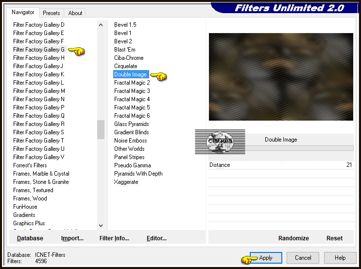 Effecten - Insteekfilters - <I.C.NET Software> - Filters Unlimited 2.0 - Filter Factory Gallery G - Double Image