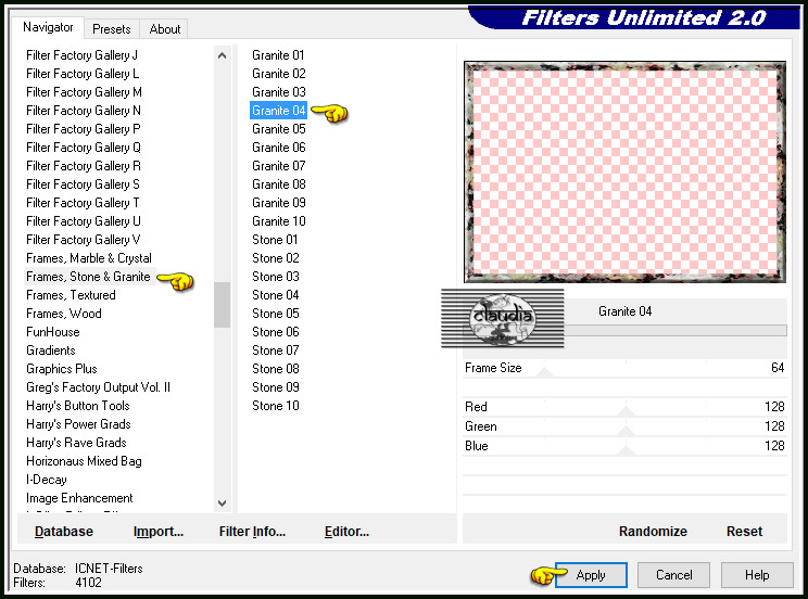 Effecten - Insteekfilters - <I.C.NET Software> - Filters Unlimited 2.0 - Frames, Stone & Granite - Granite 04