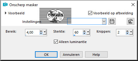 Aanpassen - Scherpte - Onscherp masker