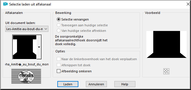 Selecties - Selecties laden/opslaan - Selectie laden uit alfakanaal : Alpha_Amitié_au_bout_du_monde1