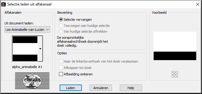 Selecties - Selectie laden/opslaan - Selectie laden uit alfakanaal : alpha_animabelle #1