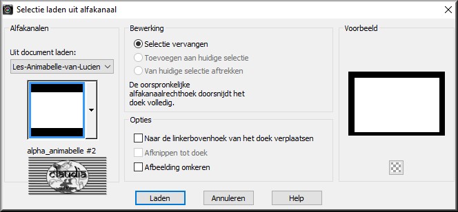 Selecties - Selectie laden/opslaan - Selectie laden uit alfakanaal : alpha_animabelle #2