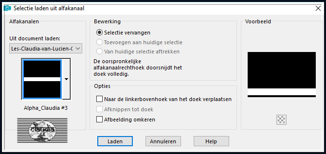 Selecties - Selectie laden/opslaan - Selectie laden uit alfakanaal : Alpha_Claudia #3