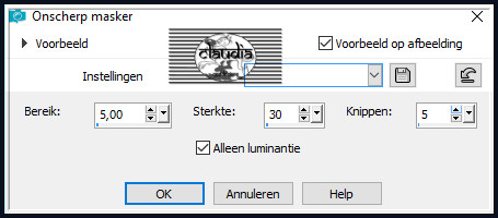 Aanpassen - Scherpte - Onscherp masker